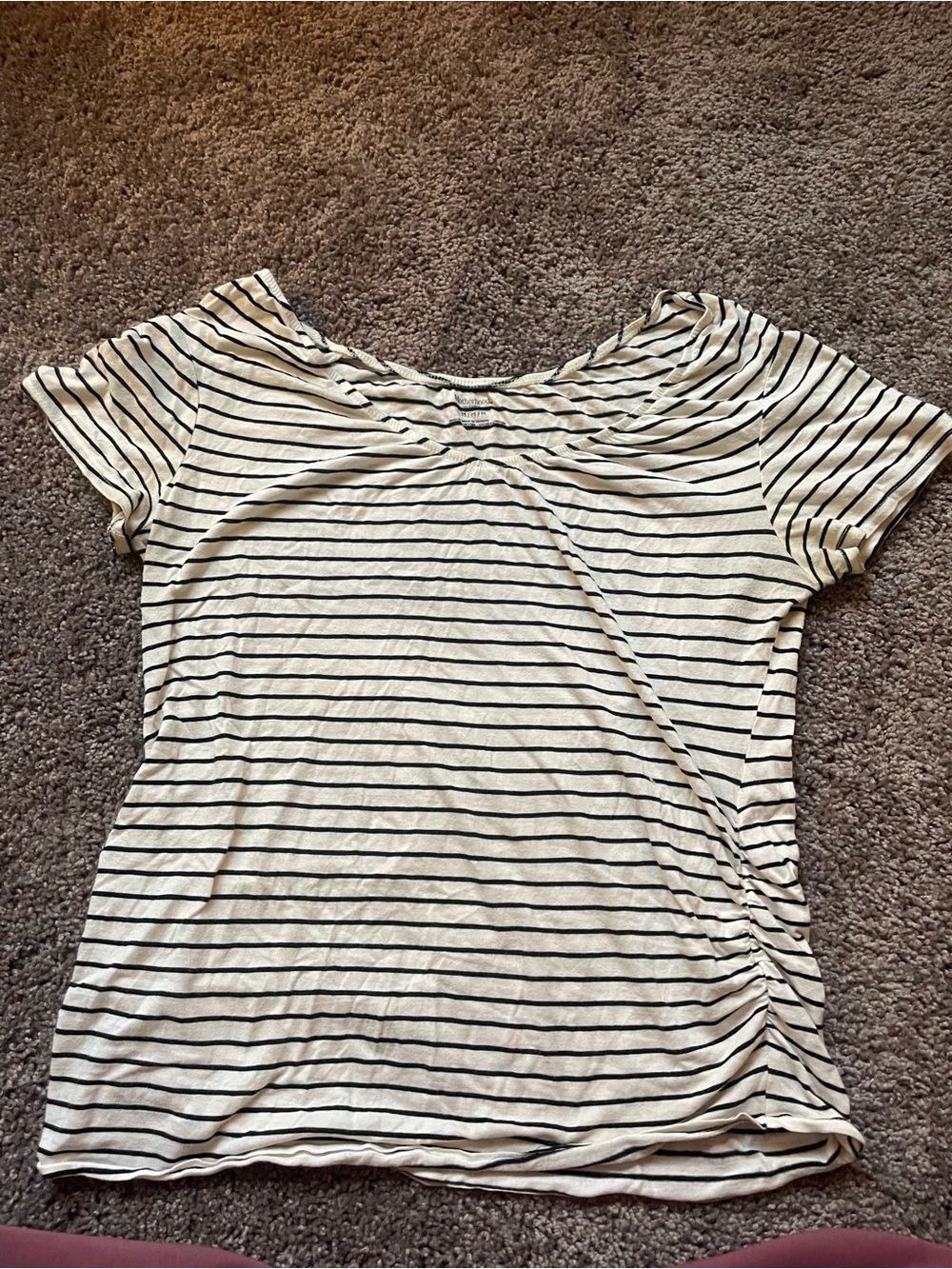 Striped Short-Sleeve Womenโs Nursing Top